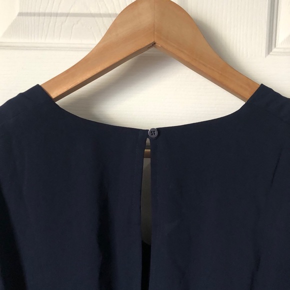 Navy Lace Long Sleeve Romper - Picture 9 of 10